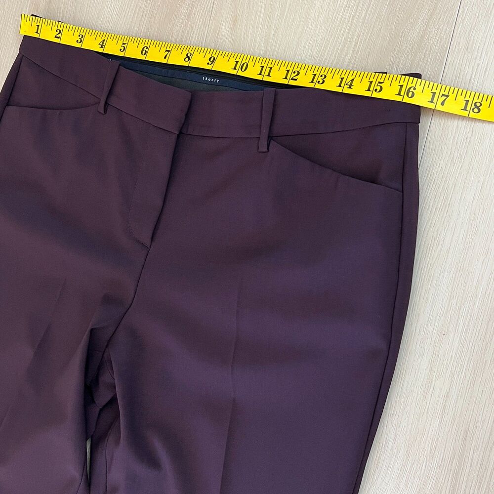 Theory Custom Max 2 Edition Virgin Wool in Dark Plum Stretch Mid Rise Size 10 - Picture 7 of 15